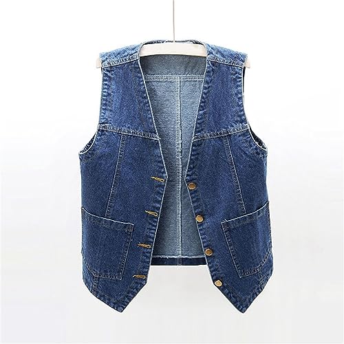 EnJoCho Girls And Boys Autumn Cowboy Vest Loose Sleeveless Coat Vest Shoulder Outside The Students (A, 14-15 Years)2