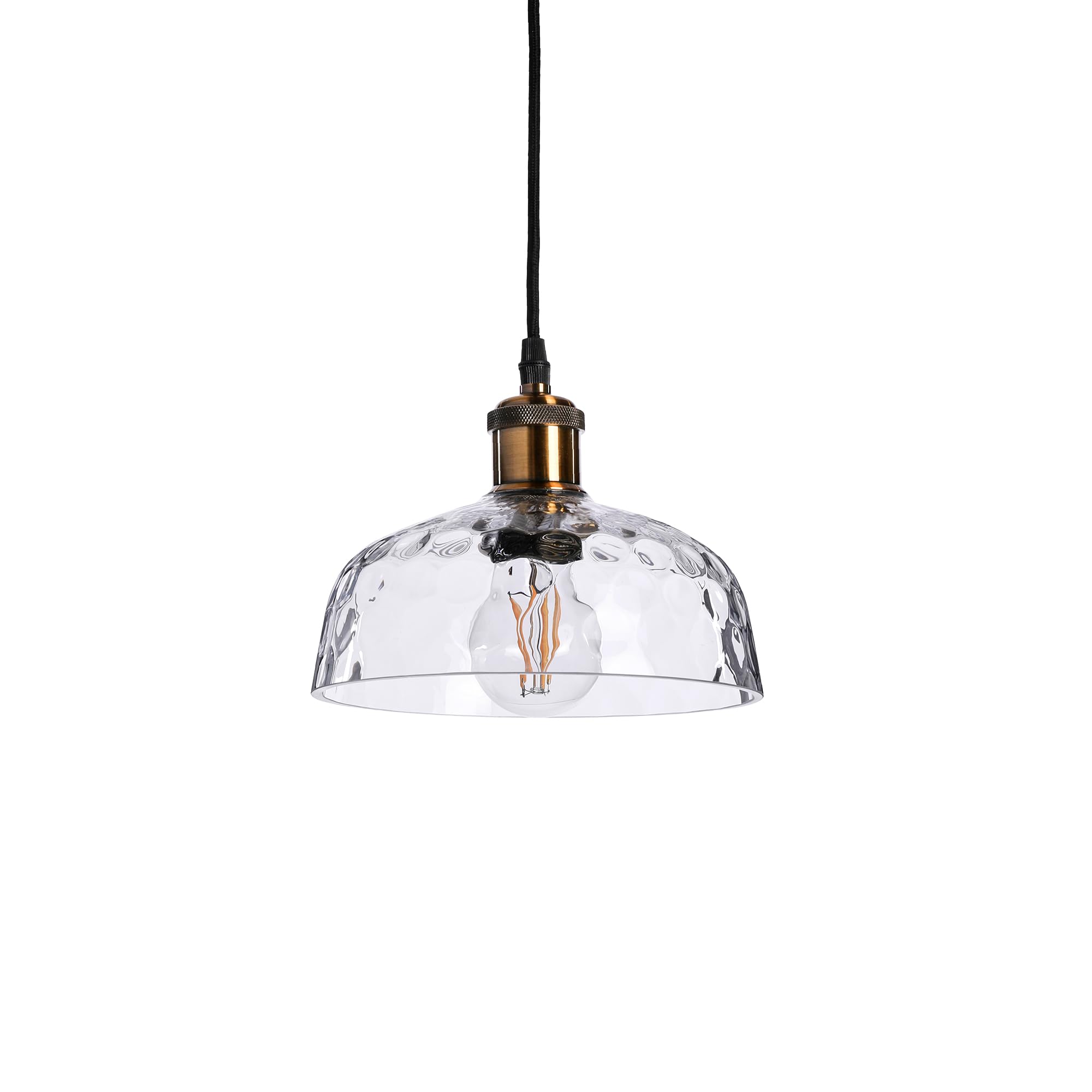 Suspension cuisine CLEMENCE en verre effet balle de golf de marque LUSSIOL 20cm