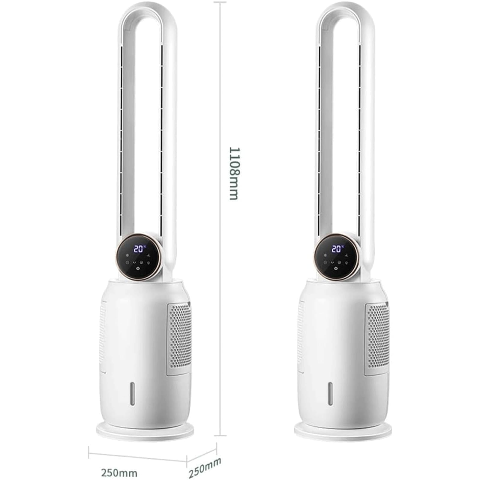 Ventilatore a Torre Silenzioso a 12 velocità della velocità del Vento, Ventola di Raffreddamento con Funzione di umidificazione con Abbronzatura da 2 Litri, Ventola oscillante a 120° per Interni