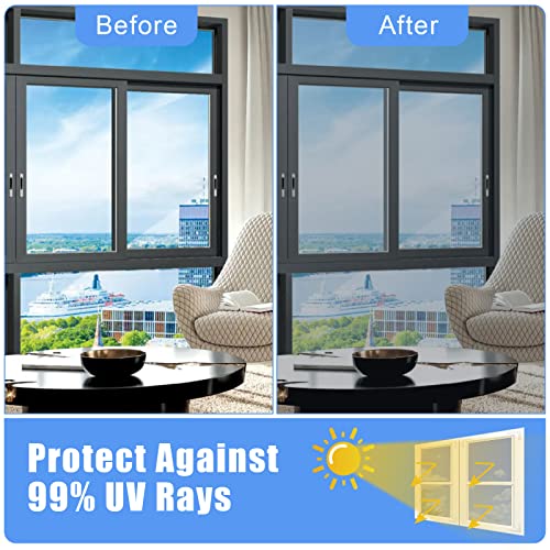 Vilma One Way Window Film Privacy Window Tinting Film For Home Sun Blocking Daytime Privacy Static Cling Reflective Window Tint Anti Uv 17.5 X 78.7 Inches, Silver #TOP3
