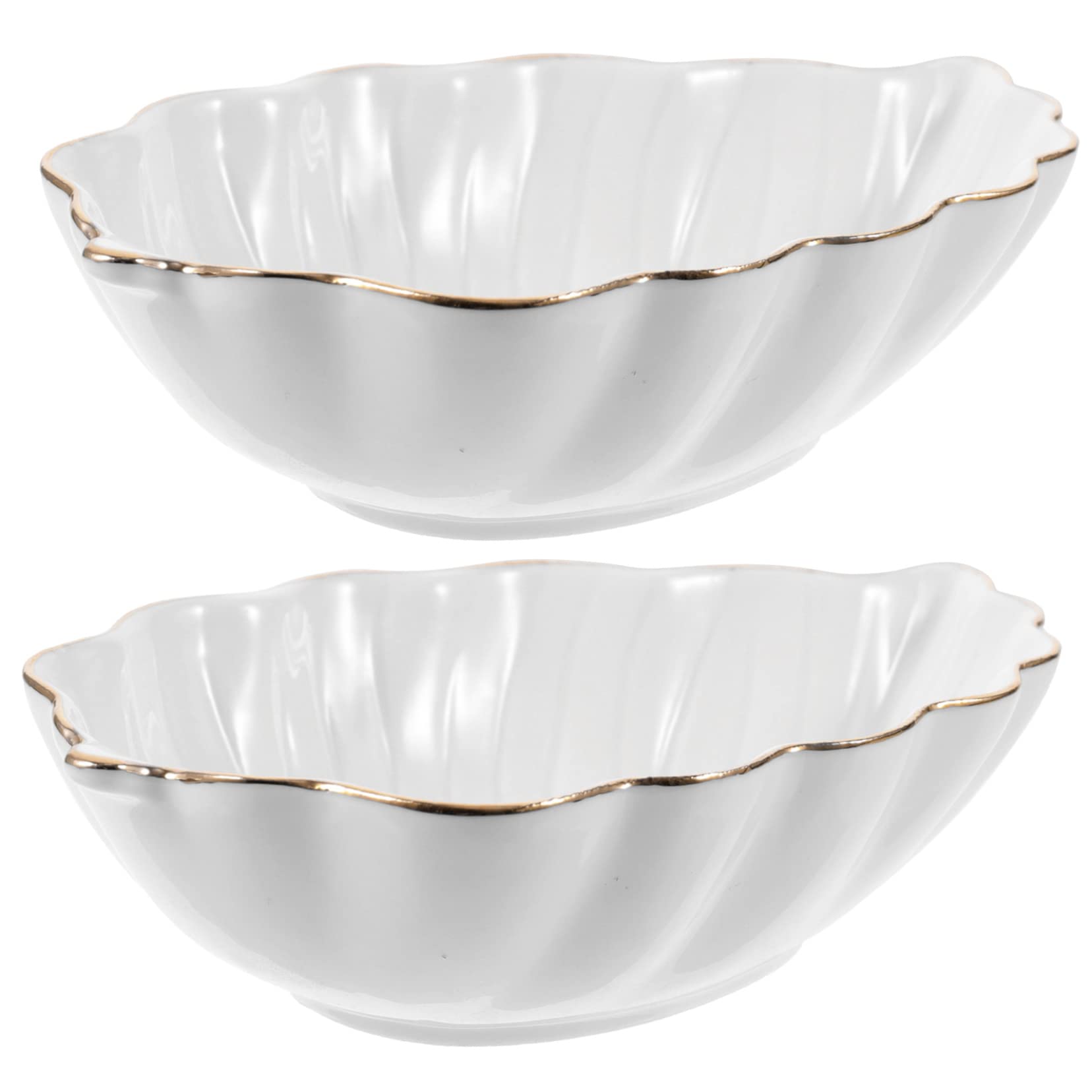 Cabilock 2Pcs Leaf Shaped Ceramic Sauce Dishes Multipurpose Dipping Bowls for Soy Sauce Condiments and Seasoning Compact Smooth Surface for Easy Stacking and Cleaning