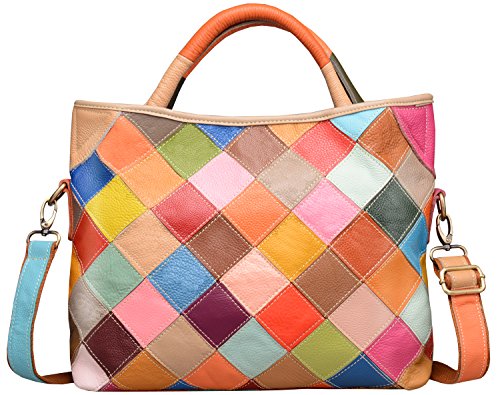 Bolso de cuero genuino multi color para mujer miniatura 3