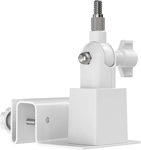 Holicfun Soporte universal de canalón para panel solar para anillo, Arlo, Eufy, Wyze, Reolink paneles solares y más (blanco)
