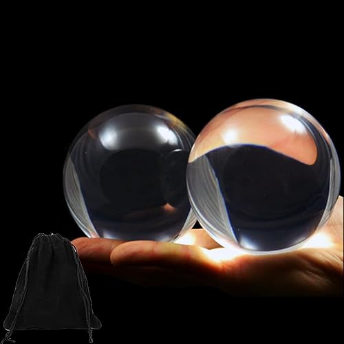 Miniatura 8 de DSJUGGLING Paquete de 2 bolas de malabarismo de contacto acrílico transparente de 2.559 pulgadas para principiantes, pelota de práctica pequeña de