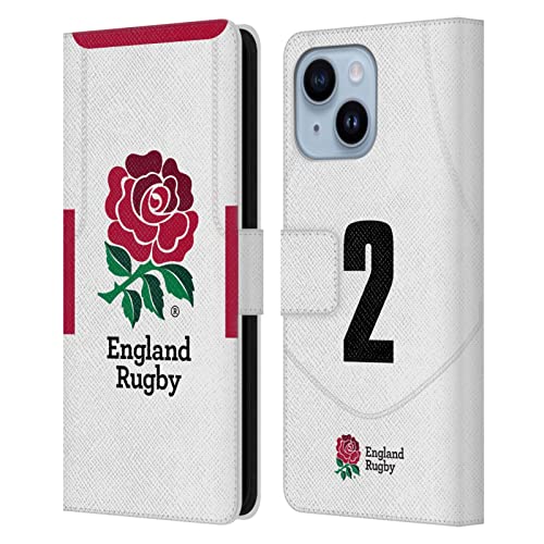 Étui portefeuille England Rugby pour iPhone 14 Plus en cuir Head Case Designs