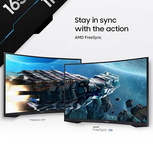 Image of Samsung 32 inch (80cm) Odyssey G5 2K Curved Gaming Monitor|QHD 2560 X 1440|1000R Curved|165Hz|1ms(MPRT)|300nits|Ports-HDMI,DP,Headphone|DP Cable|HDR10|FreeSync|LS32CG550EWXXL|Black