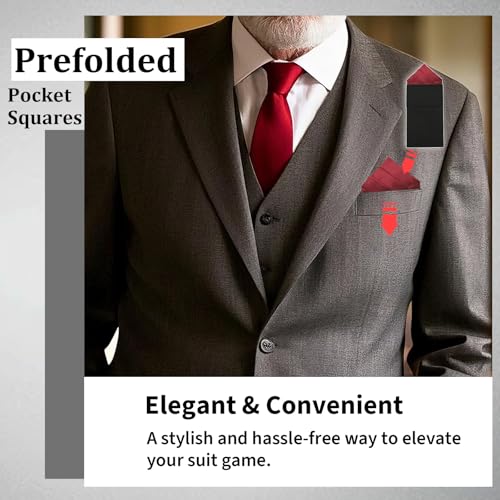 Image of Mens Pre-Folded Pocket Squares on Card Pocket Handkerchief for Suit Accessories