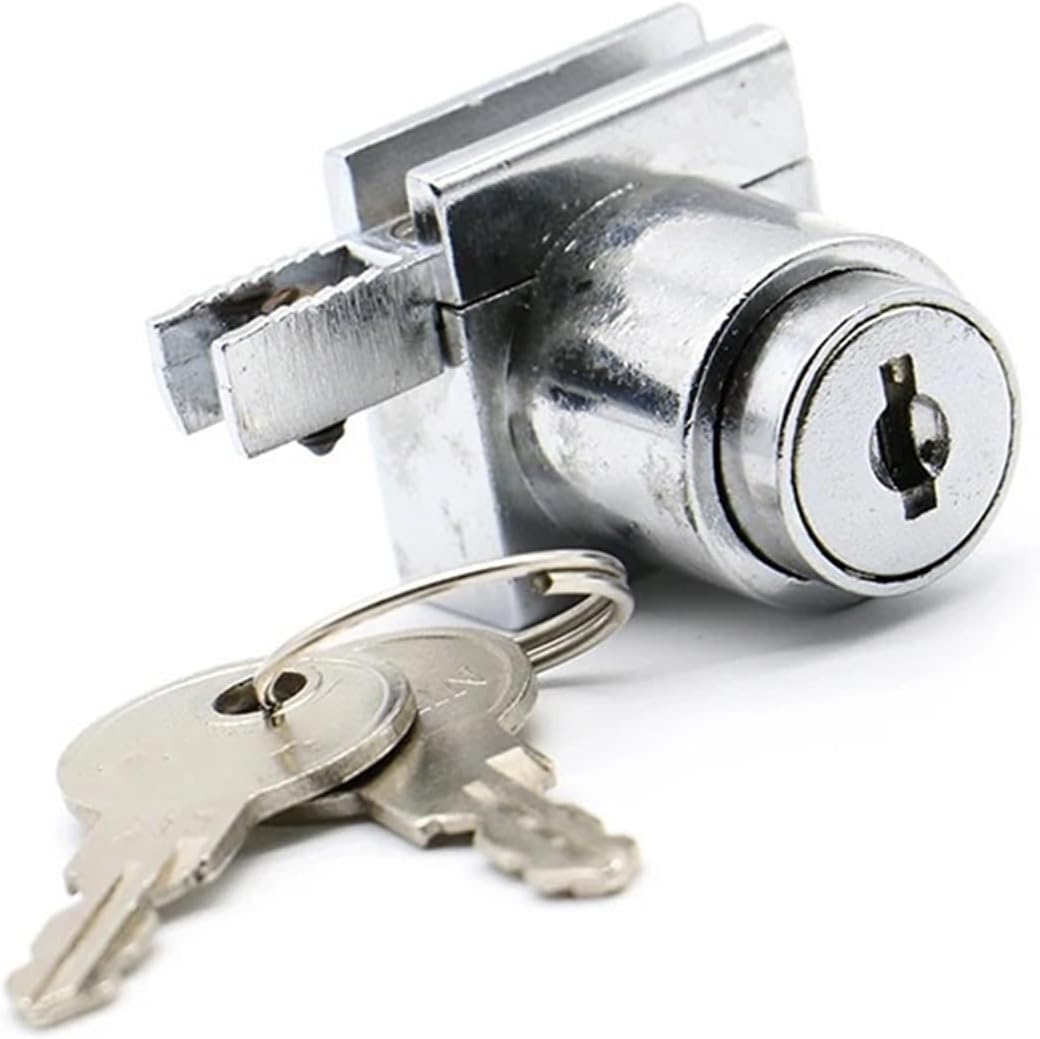 308 Glass Lock Zinc Alloy Showcase Sliding Glass Cabinet Door Locks Furniture Hardware for 5-8mm Toughened Glass 1Pcs