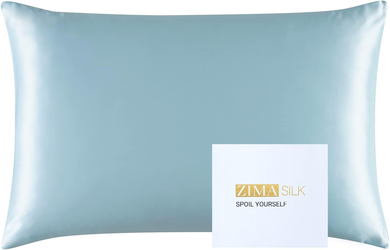 ZIMASILK 25 Momme 100% Pure Mulberry Silk Pillowcase for Hair and Skin Heath, Best Gift Choice, Highest Grade 6A Silk, 900 Thread Count, 1Pc (Standard 20''x26'', Iron Gray)