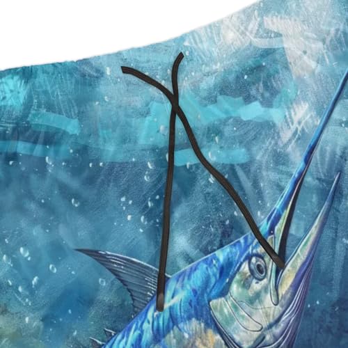 Mens Swim Trunks Blue Marlin Quick Dry Board Shorts with Mesh Lining4