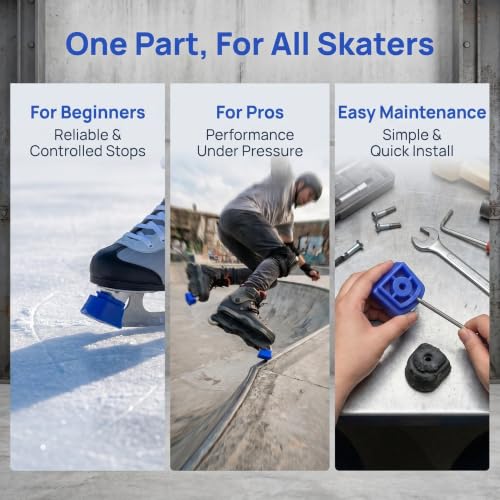 Bloque de freno de goma azul resistente abrasión para patines en línea de velocidad 3