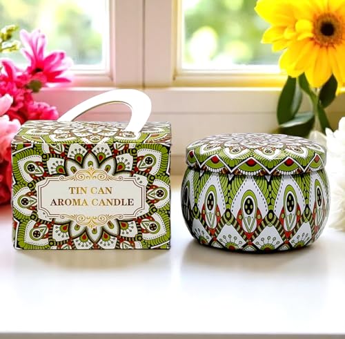 Image of Mandala Candle | Handcrafted Scented Wax Jar with Intricate Mandala Design | Spiritual Home Decor & Gift (Chakra Vibe Mandala)