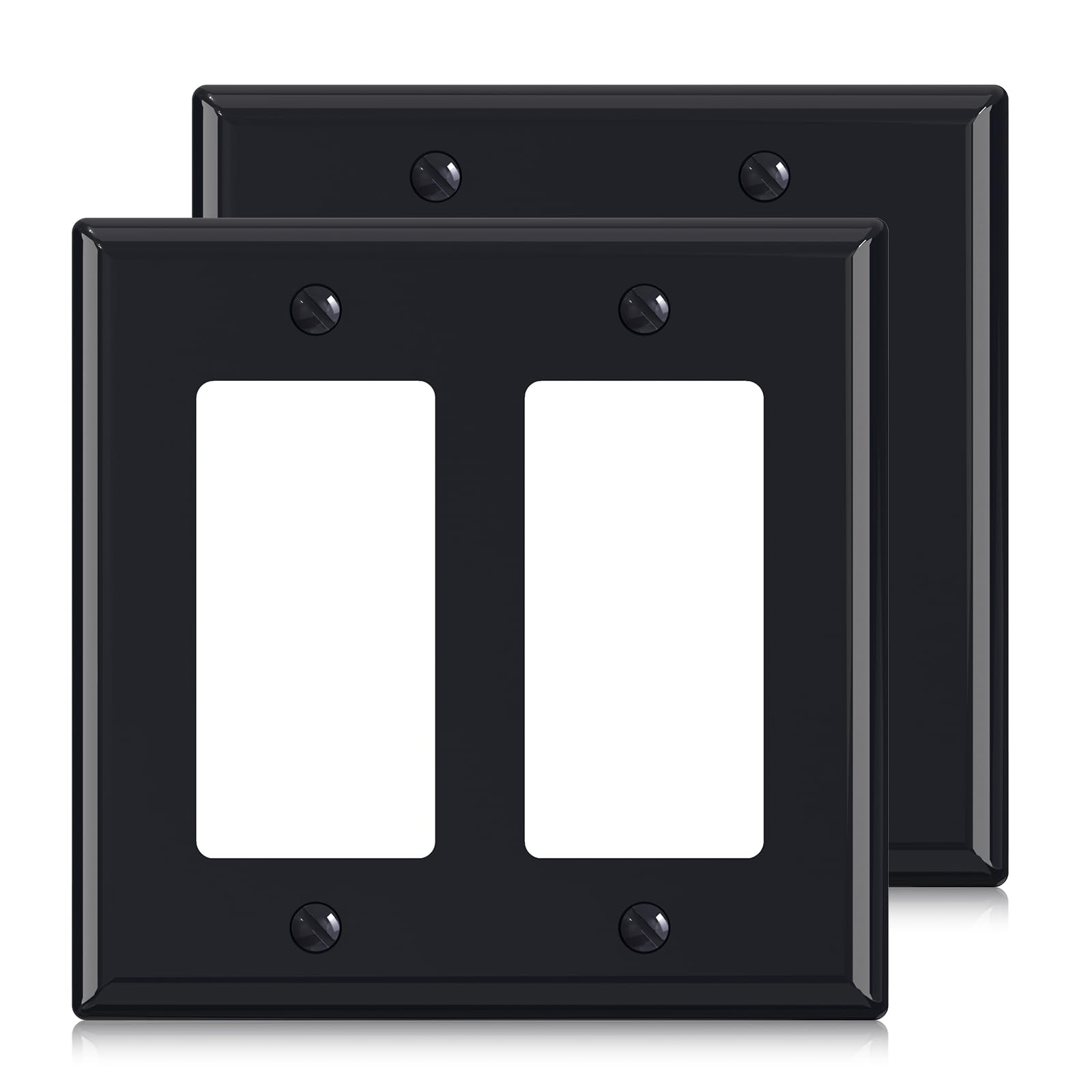 Decorative Wall Plates - Glossy Black (5 Pack) -19 Decorative Wall Plates - Glossy Black (5 Pack) -19
