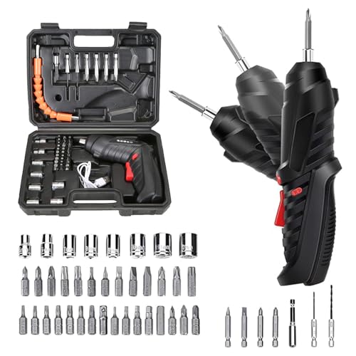 47 in 1 Electric Screwdriver Set, Electric Screwdrivers Cordless, 3.6V Li-ion 3.5N·m Max Torque Rotatable Drill Screwdriver for Home Improvement DIY Project, Fast Recharge