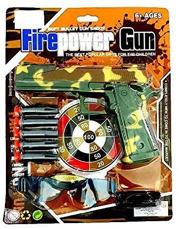 Bhudhar FIRE Power Toy Gun for Kids. | with 5 Soft Bullets and Sunglass.