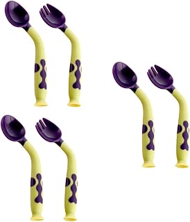 Toyvian Conjunto De 3 Conjuntos De Talheres Para Bebê Kit De Talheres Para Bebês Terno Para Bebês Colheres Para Alimentação De Bebês Garfo Colher Utensílios De Mesa Dobráveis Para