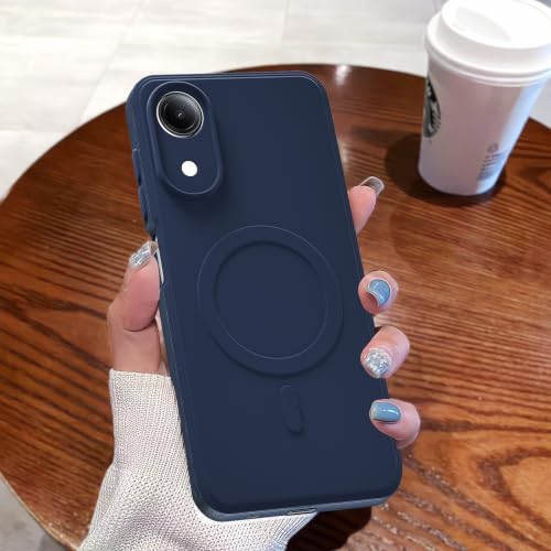 Image of Outlouders Back Cover for Vivo T5e | Soft Matte Silicone | Slim Fit | Magnetic-Safe Logo Design (Magnetic-Safe Not Compatible) | Shockproof | Camera Protection Bumper Case (Blue)