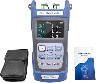 LAOSHE Handheld PON Power Meter Optical Fiber Tester Network Ten Data Storage 1310nm 1490nm 1550nm Video FTTX ONT OLT Signals Measurement Device