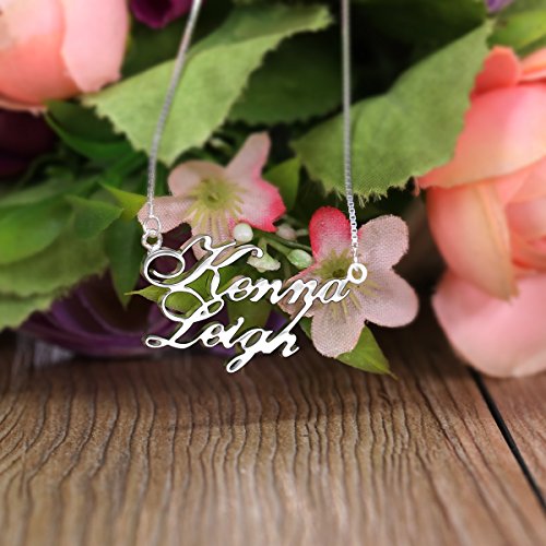 925 Sterling Silver Personalized Stackable Names Necklace Pendant Custom Made with 2 Names3