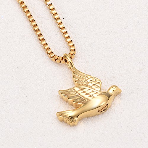 XSMZB Dove Cremation Urn Necklace for Ashes Stainless Steel Urn Jewelry Memorial Pendants for Men Women2