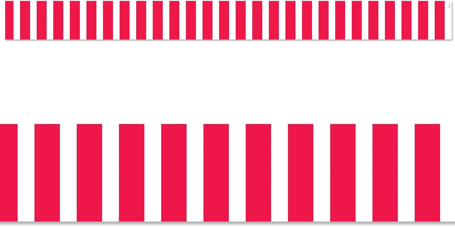 CTP Poppy Red Bold Stripes EZ Border for Classroom Bulletin Board Border for Classroom (Creative Teaching Press 10496)