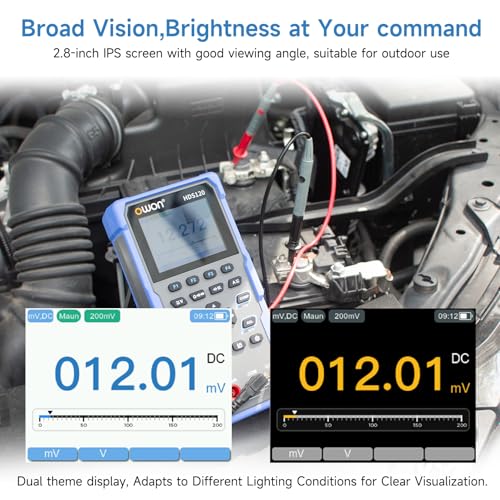 OWON HDS120 Multifunktions Oszilloskop Multimeter, 20000 Zählungen, tragbares 2 in 1Universal Testgerät, 1 Kanal, 1 MHz Bandbreite, USB Typ C Schnittstelle, 2,8Zoll IPS Bildschirm