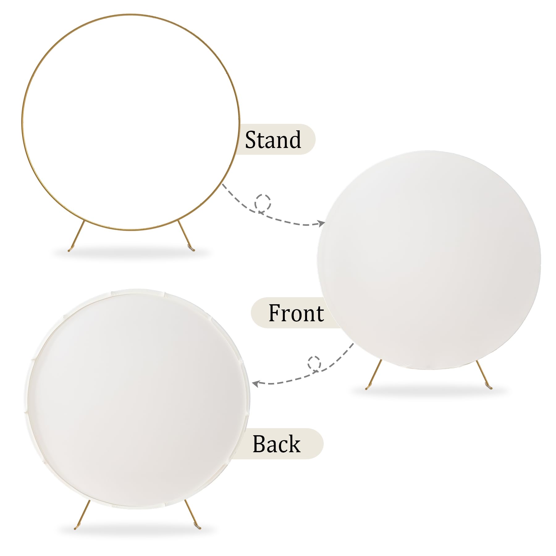 Toile De Fond Ronde Blanche En Polyester Pour Fête D'anniversaire, Fête Prénatale, Photographie De Fond De 2 M