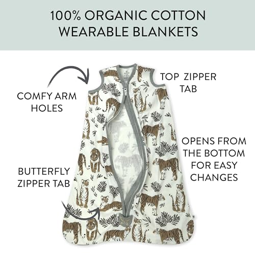 Image of HonestBaby Wearable Blankets Sleeping Bags Swaddle Transition 100% Organic Cotton for Infant Baby Boys, Girls, Unisex