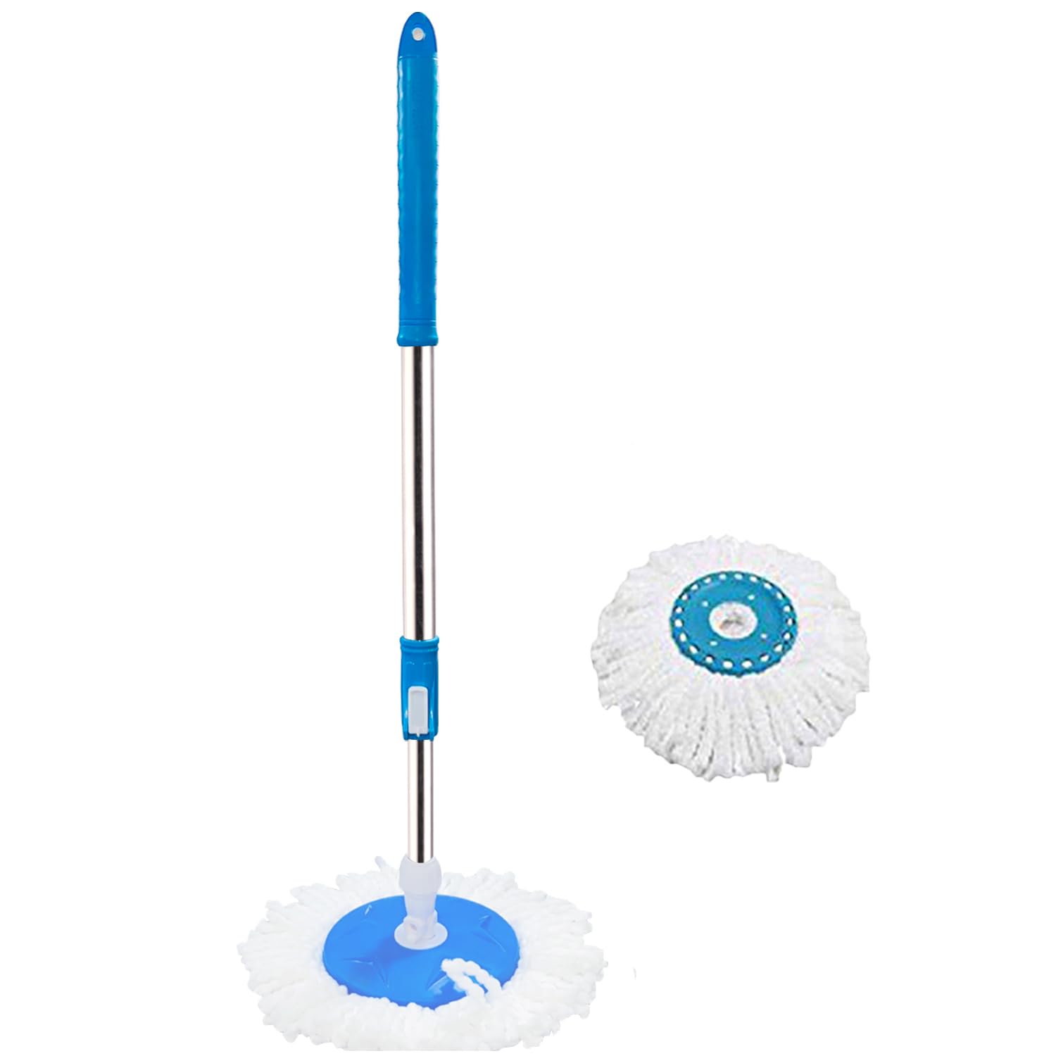 Premium Classic Blue Mop Stick-Indias Best Set with 1 Riffil -Easy to Fit for All Bucket Spin Mops-Stainless Steel and Plastic Stick Mops Floor Cleaning 360 Degree Rotating Pole (B0CX9511ZP) Amazon Price History, Amazon Price Tracker