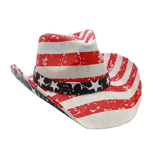 Image of Mens Straw Cowboy Hat Unisex Western Beach Sun Hat for Men Women Wide Brim Fedora Hat Cowgirl Hats Summer Panama Hat