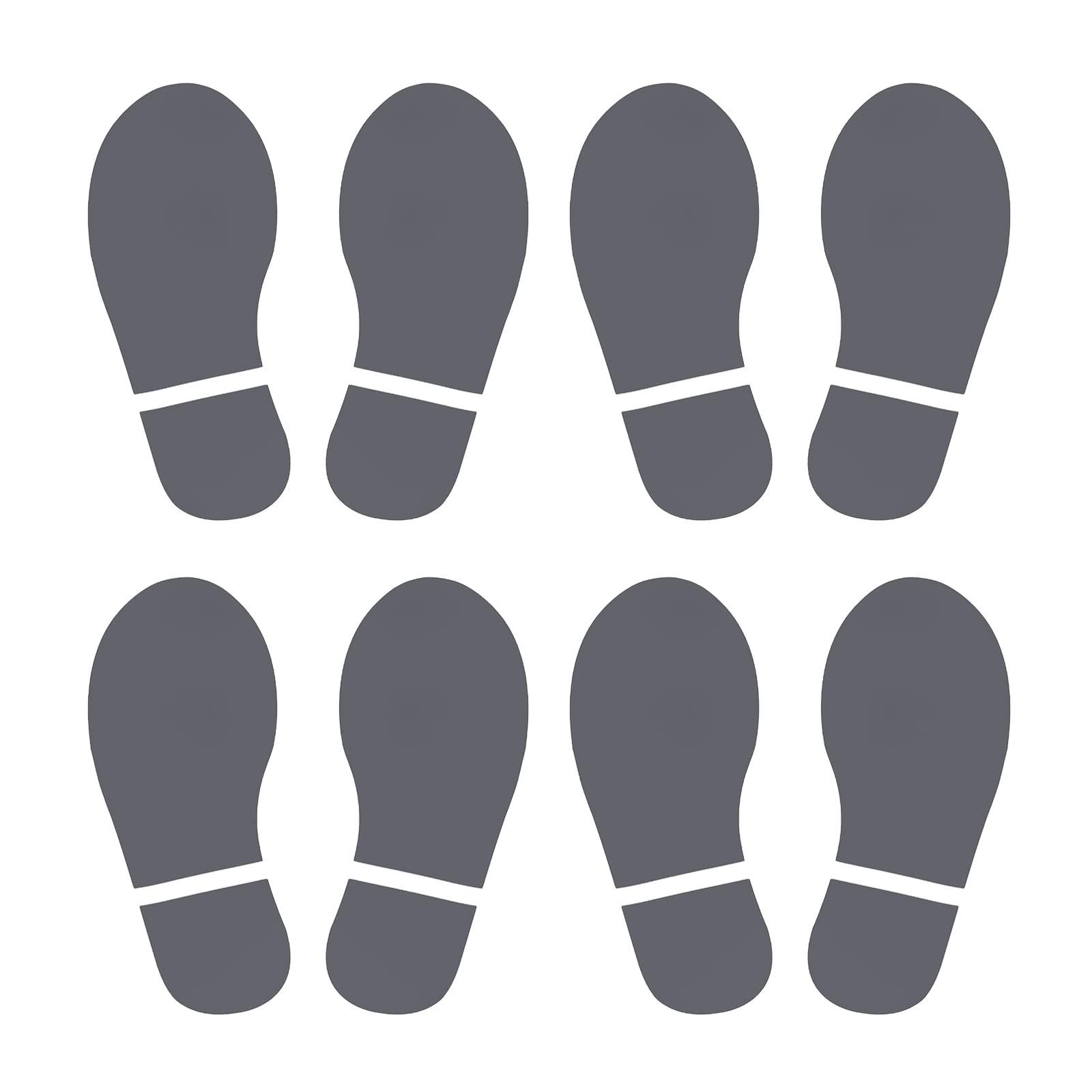 PATIKIL 6x2.5" Footprint Sticker, 4 works PVC Shoes Floor Decal Sign for Class Decor Stair Guide Dark Gray