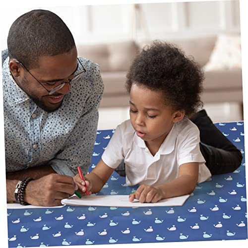 TOGEVAL Hoge Voet Eetkamerstoel Kussen Wasbare Kids Verf Bureau Mat Wasbare Verf Voor Kinderen Splat Mat Baby Activiteit Deken Kwekerij Speelkleed Polyester Blauw Dikker - Afbeelding 4