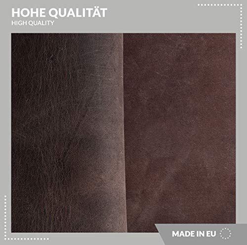 Cuir aspect antique marron effet pull-up de qualité supérieure - 4