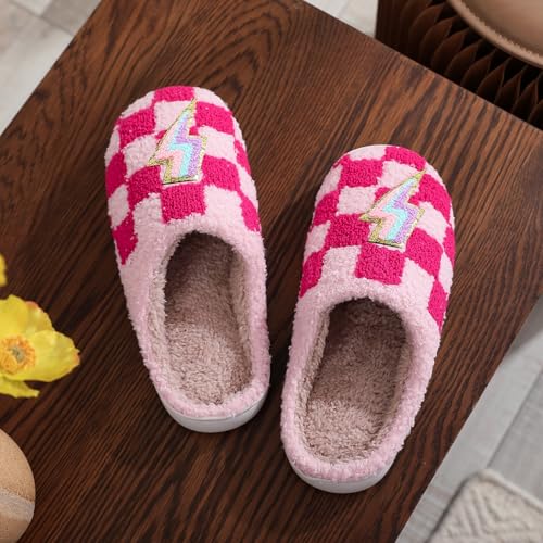 Image of LNERIP Animal Slippers Fruit Slippers Plant Slippers Various Cartoon Patterns Fluffy Soft Memory Foam Retro Indoor Outdoor Home Couple Shoes