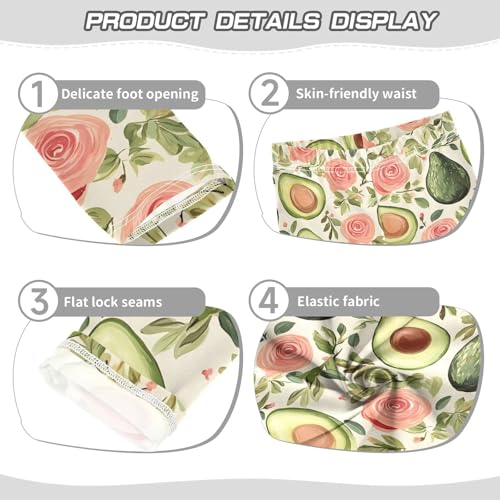 Avocado Rose Girls Leggings Ultra Soft Compression Yoga Gym Pants for Kids 4-10T3