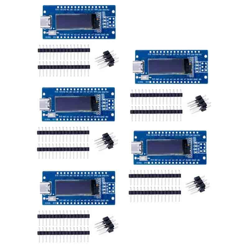 5PCS NanoV3.0 ATmega328P CH340C with 0.91inch OLED Module Board