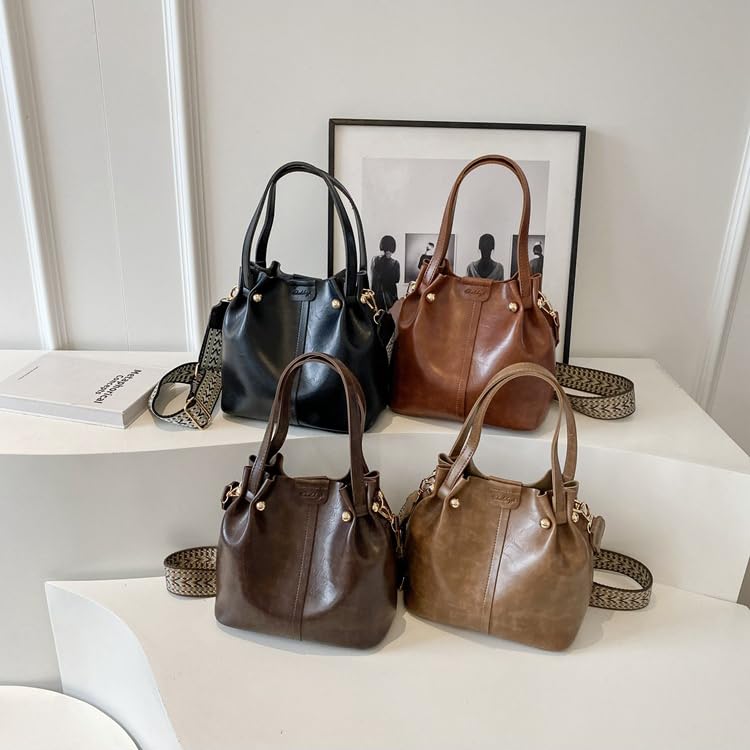 Image of Hobo Bags for Women Crossbody Purses and Handbags Bucket Purse Faux Leather with Detachable Long Strap