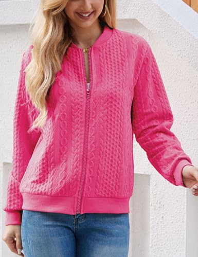 Image of WROLEM Zip Up Sweatshirts for Women Casual Outfits Cardigan Outerwear Trendy Winter Jackets Coat