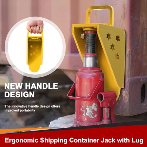 Image of 2025 New Upgraded Shipping Container Jack Lug - Heavy-Duty Storage Container Leveler Booster with Portable U-Handle and Limiter, Suitable for Container Houses and Shipping Containers, Yellow