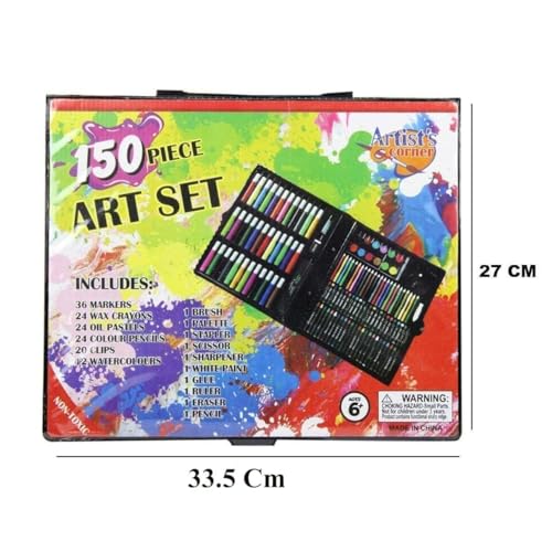 Image of Deluxe Drawing and Painting Art Set Crayon Color Set for Kids | Case Art & Craft Supplies | Great return Gift (Modern, 150)