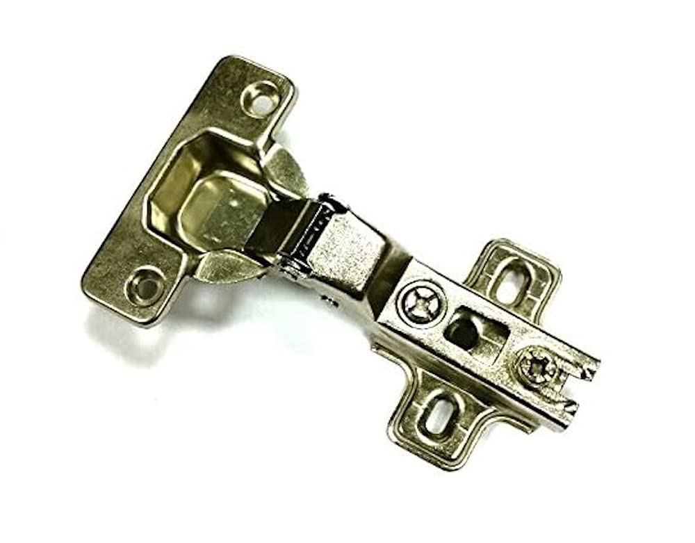 MerriwayBH05995 (2 Pcs) Slide-On Kitchen Cabinet Wardrobe Hinges, Cruciform Plate Zinc Plated, Half Overlay 35mm 95 Degree - Pack of 2 Pieces