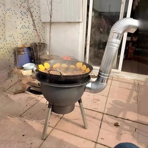 Carbon Steel Fired Cooker Heater - Lightweight Wood Rocket Burning Stove - Multi Function Camping Tent Stove Easy Smoke Control - Portable Pot Belly Stove for Outdoor Cooking