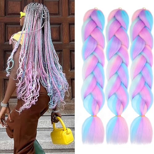 Xtrend 3 Packs 24 Inch Jumbo Braiding Hair for Twist Box Bradis for Women(3 Packs, P1#), 24 Inch (Pack of 3)