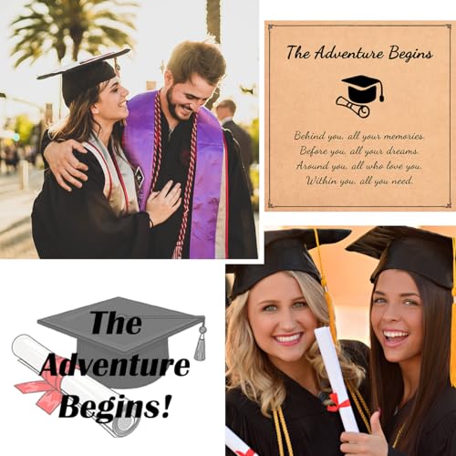Image of Graduation Gifts for Her, Class of 2026 High School 5th 6th 8th Grade College Masters Degree Graduation Compass Bracelet Jewlry Gifts for Girls Women