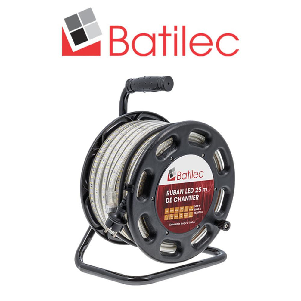 BATILEC - Enrouleur Ruban LED de Chantier 25mètres – Puissant