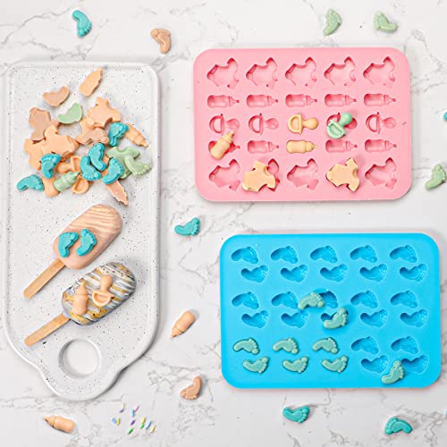 Webake Baby Feet Mold Baby Onesie Baby Bottle Pacifier Molds, Bite Size Silicone Chocolate Candy Molds Gummy Mould For Baby Shower Party Cake Decoration Cupcake Topper #TOP5