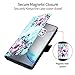 Casetego for Galaxy Note 10 Plus Case,Detachable Magnetic Wallet Case PU Leather Full Body Protective Case with Credit Card Holders, Wrist Strap for Samsung Galaxy Note 10 Plus,Blue Flower