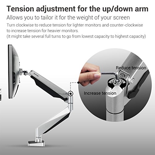 Loctek Dual Arms Desk Monitor Mounts Fits Most 10''-27'' Monitor (D7D) - Thumbnail 3