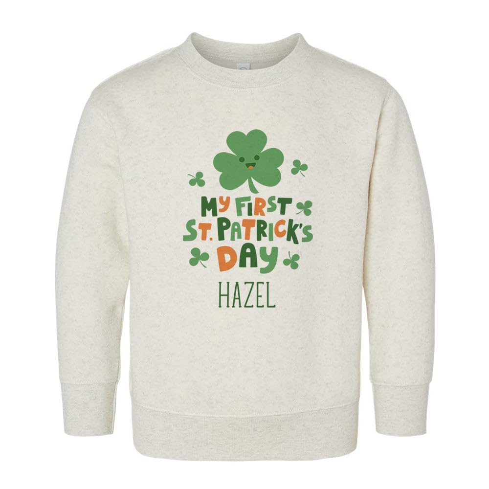 My First St. Patrick's Day Hazel Kids Sweatshirt Toddler 5T Natural Heather