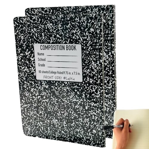 Cahier pour gaucher King Mills 24x19 cm 160 pages lignées, lot de 2 couverture rigide